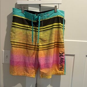 Hurley Phanton Men's Gradient Swim Shorts - Yellow, Pink, Black